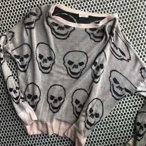 Cropped Skull Sweater